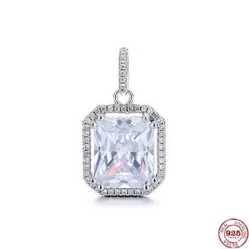 925 стерлингового серебра полный бриллиантовый кулон розовый желтый циркон ожерелье невидимые прозрачные модные ювелирные изделия подарки для девушки розовый