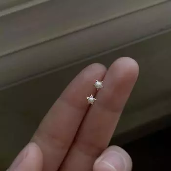 925 стерлингового серебра позолоченные звездные жемчужные серьги-гвоздики женские ювелирные изделия подарок золотой