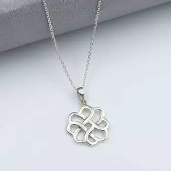 925 стерлингового серебра простое серебряное цветочное дизайнерское ожерелье ручной работы, женские украшения, подарок для нее, свадебные подарки 18 Inch