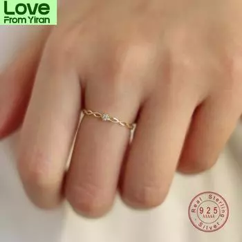 925 стерлингового серебра японский изысканный полый витой циркон круглое кольцо для женщин благородные элегантные свадебные украшения золотой