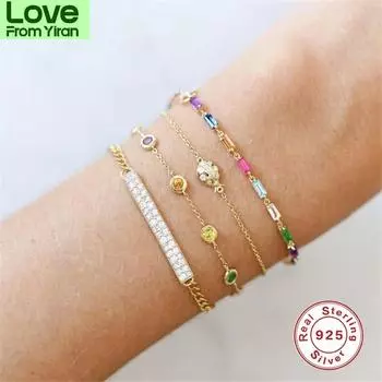 925 стерлингового серебра скрепка золотые браслеты простые три бабочки циркон браслет для женщин Pulseras Mujer Fine Jewelry