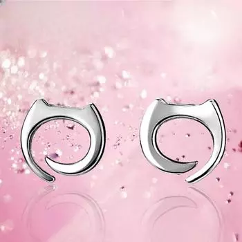925 стерлингового серебра украшения милые кошечки серьги гвоздики корейский стиль серьги серебряные ювелирные изделия 925
