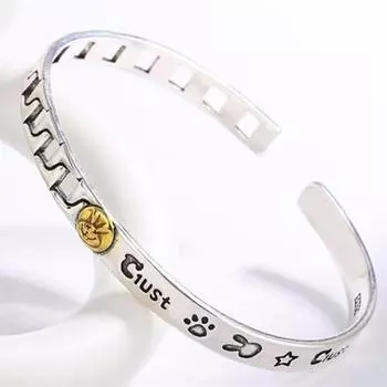 925 стерлингового серебра Винтаж милый мини кролик INS изменяемый размер открывающийся браслет для женщин роскошные ювелирные изделия серебряный