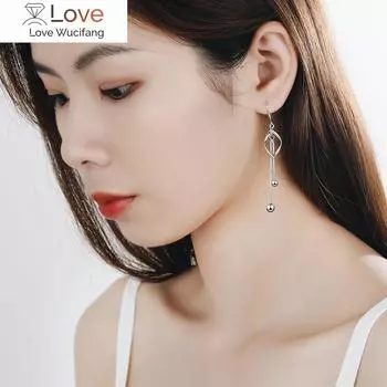 925 стерлингового серебра витые серьги-подвески для женщин бусины длинные серьги-кисточки Oorbellen Brincos Pendientes