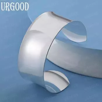 925 стерлингового серебра женский гладкий открытый браслет модные свадебные украшения 65MM