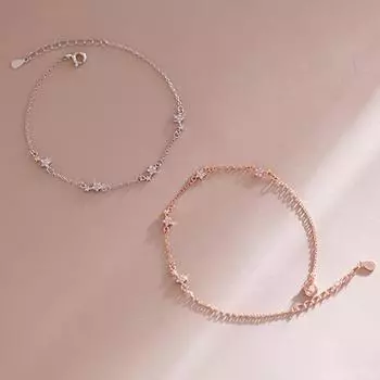 925 стерлингового серебра звезда браслет для женщин изящный паве циркон звено цепи браслет подарок новый оптовая продажа