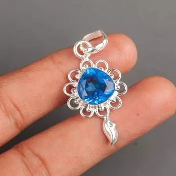925Sterling Silver Jewelry Tanzanite Gemstone Handmade Boho Silver Pendant 1.80 PP-4-4