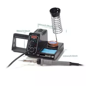 926LED Внутренний термопаяльник, 60 Вт, паяльная станция, 90 ~ 480 градусов C, набор цифровых паяльников 0 чёрный