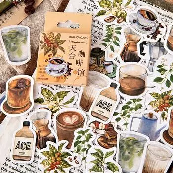 92 шт./2 компл., винтажные наклейки на крышу, кофейня, журнал, декоративные канцелярские наклейки, скрапбукинг, сделай сам, дневник, альбом, наклейка, этикетка
