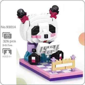 93014 мир животных панда книга исследование домашнее животное подставка для мобильного телефона DIY мини алмазные блоки кирпичи строительные игрушки для детей без коробки