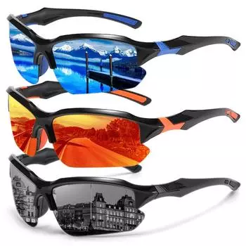9301 Мужские и женские поляризованные солнцезащитные очки с полуоправой, меняющие цвет, для активного отдыха, очки ночного видения для вождения, очки для велоспорта