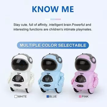 939A Pocket Robot Talking Interactive Dialogue Voice Recognition Record Singing Dancing Telling Story Mini Robot Toy