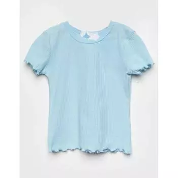 94% Cotton! American Retro Baby Tee @ Short Solid Color round Neck Short Sleeves T-shirt Female Sexy Tops Export Light blue M