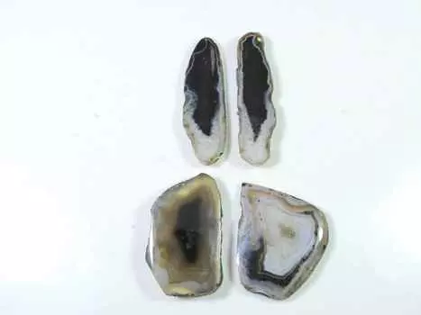 94 карата черный срез окрашенного друзового агата, пара, фантазийные россыпные драгоценные камни 32-42 мм SK-2231