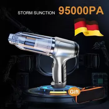 95000PA Автомобильный пылесос Беспроводная мощная машина для уборки Авто Робот Автомобильные аксессуары Бытовая техника Сильное всасывание в подарок
