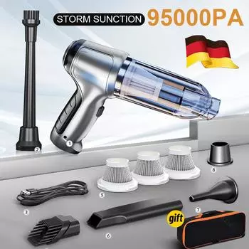 95000PA Автомобильный пылесос Беспроводная мощная машина для уборки Авто Робот Автомобильные аксессуары Бытовая техника Сильное всасывание в подарок