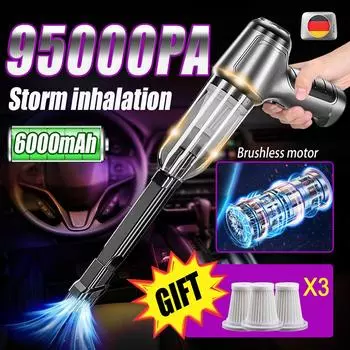 95000pa автомобильный пылесос беспроводной портативный портативный 3 в 1 машина для уборки робот автомобильный домашний пылесос с бесщеточным двигателем Basic A