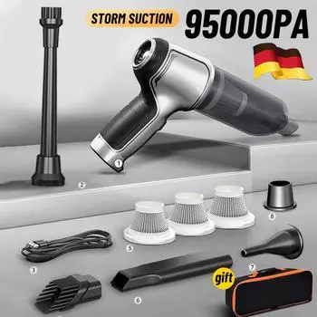 95000Pa беспроводной автомобильный пылесос сильное всасывание ручной автоматический пылесос для дома и автомобиля двойного назначения мини-пылесос бытовая техника