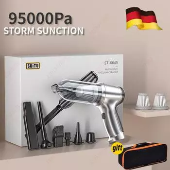 95000Pa беспроводной автомобильный пылесос сильный всасывающий ручной автоматический пылесос для дома и автомобиля двойного назначения мини-пылесос бытовая техника