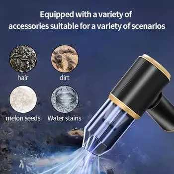 95000Pa Car Vacuum Cleaner Strong Suction Mini Duster Portable Wireless Vacuum Cleaners Powerful Cleaning Machine for Cars Home чёрный