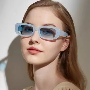 95004 Ретро очки, цветные квадратные солнцезащитные очки с постепенным изменением цвета для мужчин и женщин мятный зеленый