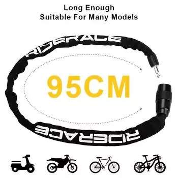 95cm Bicycle Chain Lock Portable Anti-theft High Security MTB Mountain Bike Lock With 2 Keys For Scooter Electric E-Bike оранжевый