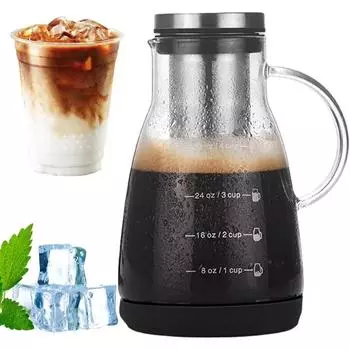 960 мл эспрессо-машина, холодный кофеварка со льдом, двойное использование, фильтр для кофе и чая, эспрессо-машина для приготовления льда, стеклянные кофейники с коробкой