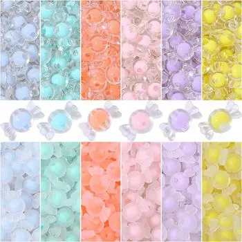 960pcs/Bag Plastic Acrylic Candy Shape Beads Charm For Necklace Bracelet Keychain DIY Jewelry Craft Making Accessories 17x9mm 500g розовый