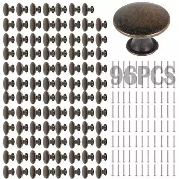 96 шт/12 шт винтажные ручки для шкафа антикварные цинковые ручки для ящиков кухонные круглые ручки для комода винтажные ручки для шкафа 30x21x17 см 12PCS