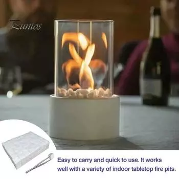 96 шт. Маленький керамический шерстяной фитиль для настольного костра, поглощающий алкоголь, многоразовый углеродный войлочный фитиль, подходящий для этанолового каминного топлива белый