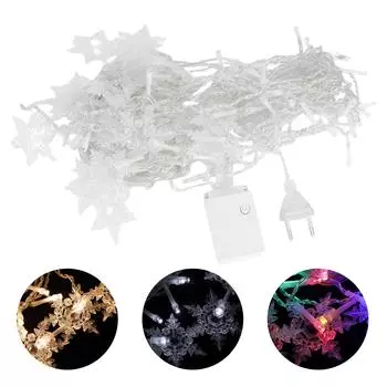 96 светодиодных чипов гирлянды снежинки занавес лампы для рождественского праздничного украшения ЕС 220 В Warm White