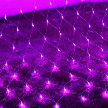 96 светодиодных сетчатых светильников для улицы, водонепроницаемые гирлянды размером 5 футов x 5 футов с 8 режимами подключения One Size фиолетовый