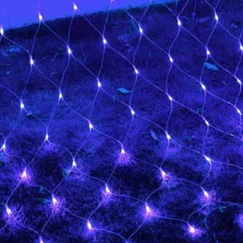 96 светодиодных сетчатых светильников для улицы, водонепроницаемые гирлянды размером 5 футов x 5 футов с 8-режимной вилкой One Size синий