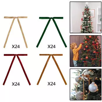 96x бархатных рождественских бантов, лент, бантов, сделай сам, венок, разноцветная гирлянда для украшения дома и улицы