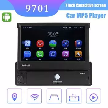 9701 7-дюймовый емкостный телескопический экран Android-система Автомобильный GPS-навигатор Интеллектуальный Bluetooth-радио Автомобильный MP5-плеер 1+16GB,NO Carplay чёрный