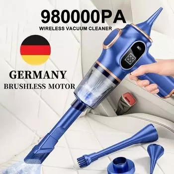 980000Pa 5 in1 Wireless Vacuum Cleaner NEW Original Automobile Portable Robot Vacuum Cleaner Handheld For Car Home Appliances синий