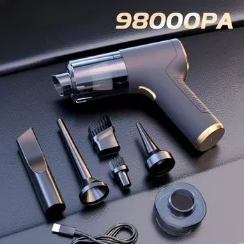 98000PA Мини Автомобильный Пылесос Мощная Чистящая Машина Сильное Всасывание Ручной Для Домашнего Автомобиля Портативный Беспроводной Пылесос