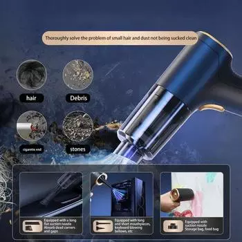 98000PA Мини-пылесос для автомобиля Мощная чистящая машина Сильный всасывающий фильтр Ручной беспроводной очиститель для автомобиля Бытовая техника