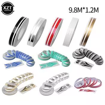 98M Pin Stripe Лента Наклейка Наклейки на бампер Наклейки на кузов автомобиля Двойная линия Мотоцикл Автомобиль Стайлинг Украшения Аксессуары 8 цветов золотой