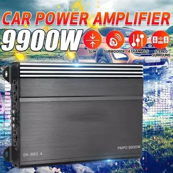 9900 Вт 4-канальный автомобильный усилитель мощности домашнего аудио 12 В автомобильный цифровой усилитель автомобильный аудиоусилитель для автомобиля усилитель сабвуфер
