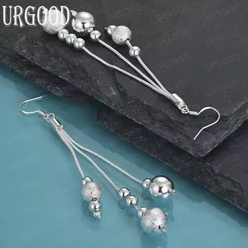 9925 стерлингового серебра бусины кулон пирсинг серьги модные свадебные украшения 9.50*0.80cm