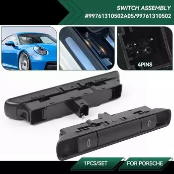 99761310502 4-контактный переключатель разблокировки замка багажника автомобиля, кнопка разблокировки капота 99761310502A05 для Porsche 911 987 997 Boxster Cayman