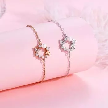 999 чистого серебра жемчужный браслет гирлянда женский нишевый изысканный браслет высокого чувства Mori стиль Ins стиль браслет