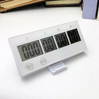 999 дней цифровой таймер сенсорный экран клавиши электронный секундомер часы многофункциональные легкие многоразовые для домашнего обучения работа чёрный