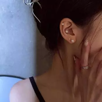 999 футов серебряные серьги-гвоздики с жемчугом, женские простые высококачественные персонализированные гвоздики для ушей, универсальные, новые модели на все времена года 999 silver