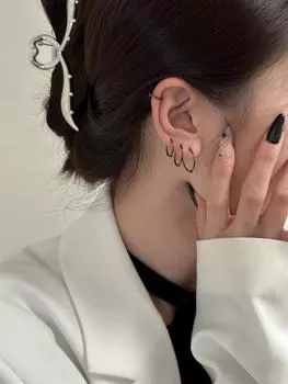 999 футов серебряные серьги-кольца из меланина женские изысканные маленькие нейтральные серьги-косточки нишевый дизайн высококачественные аксессуары для мужчин 999 silver