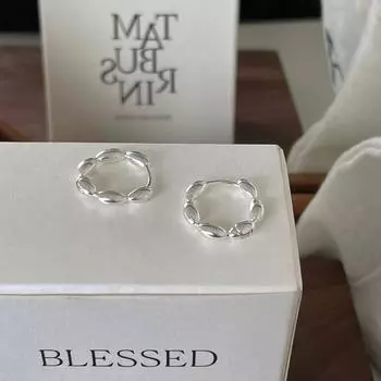 999 Серебряная игла с бусинами из риса, пряжка для ушей, простой дизайн, простое кольцо, универсальные серьги, женственность, продвинутая новая мода 999 silver needles