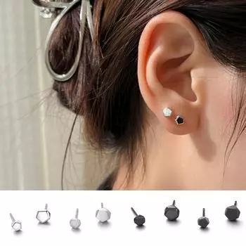 999+ серебряные серьги-гвоздики стандартной огранки, серьги в стиле ins, элитный смысл, нишевая индивидуальность, гвоздики-косточки, новая мода 999 silver