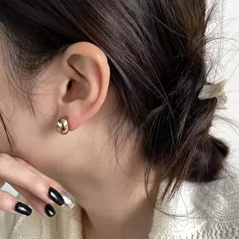 999 серебряных игл, ушные отверстия, овальные серьги-гвоздики, изысканное и продвинутое чувство, ежедневные украшения для ушей, женская мода ins 999 silver needle