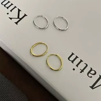 999 sterling silver ear hole oval earrings simple and elegant cold style versatile ear jewelry femininity earrings fashion 999 silver